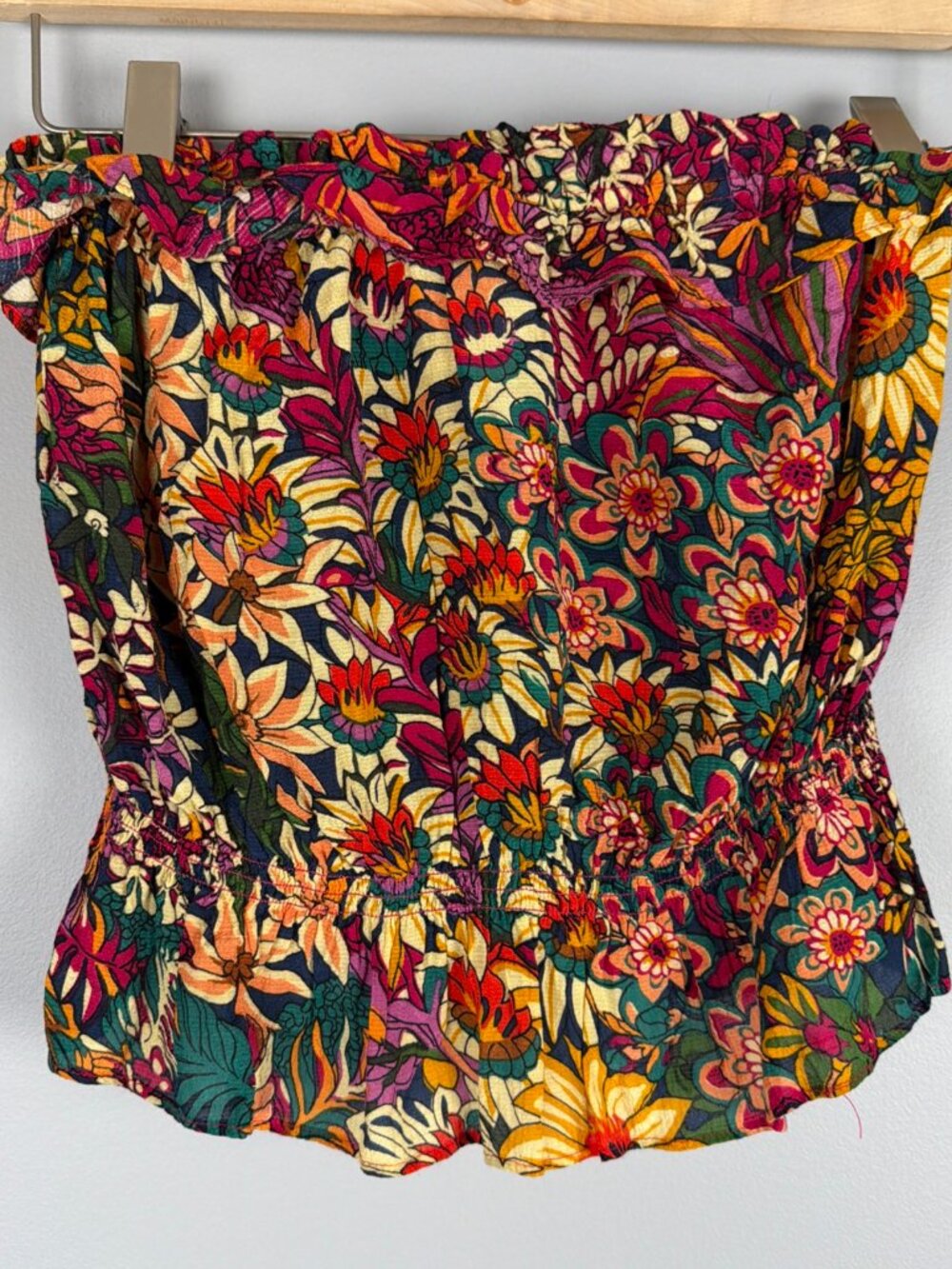 Anthropologie Maeve Tube Top Womens XS Floral Bohemian Resortwear Beach Vacation